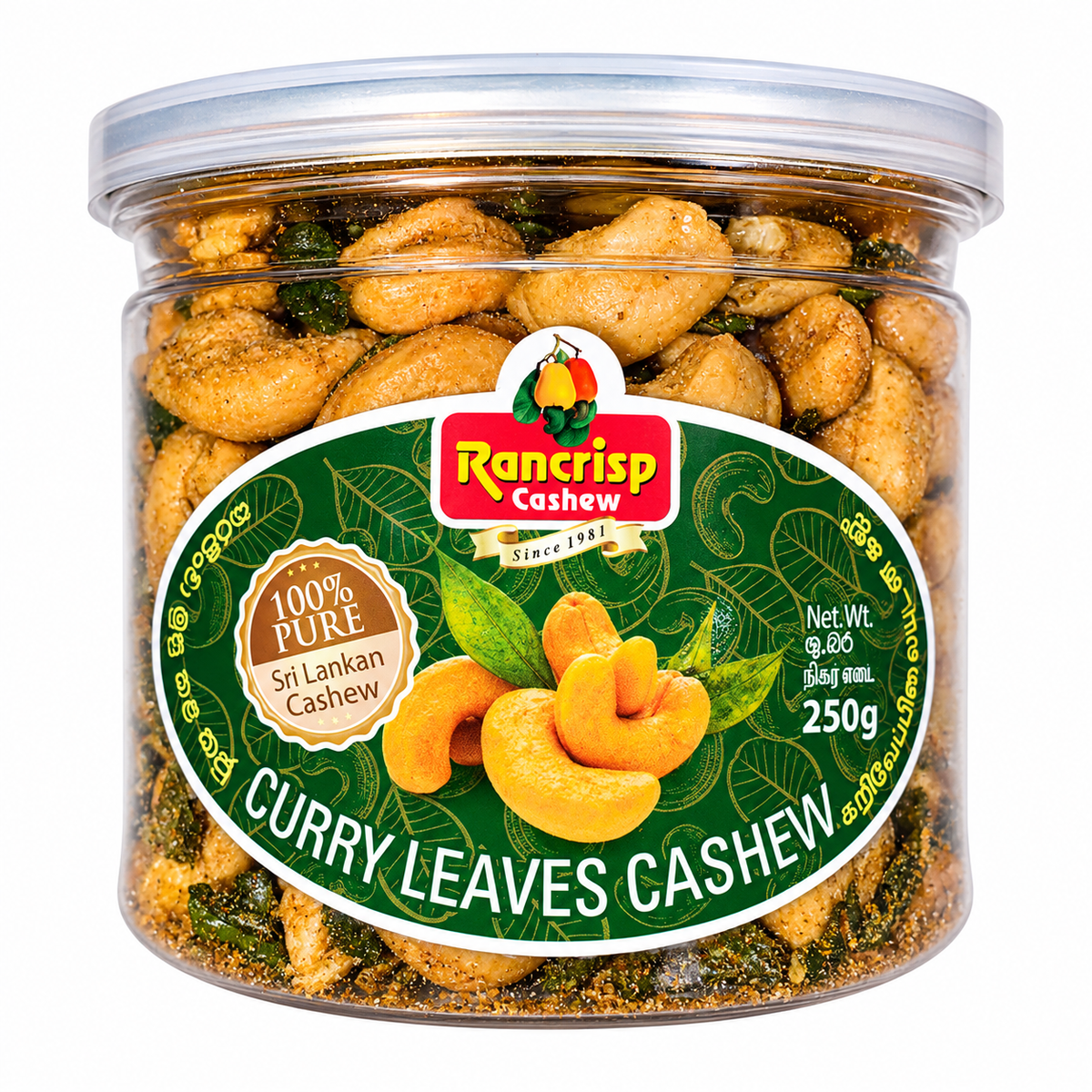 RANCRISP-CURRY LEAVES CASHEW 250GM