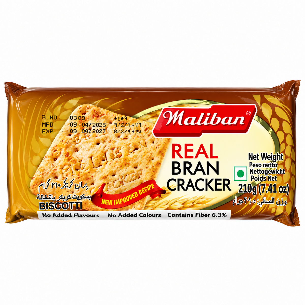 MALIABN-REAL BRAN CRACKER 210GM